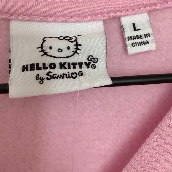 Hello Kitty By Sanrio Kawaii Aesthetic Pink Embroidered Pullover Sweatshirt NWT - Picture 3 of 8